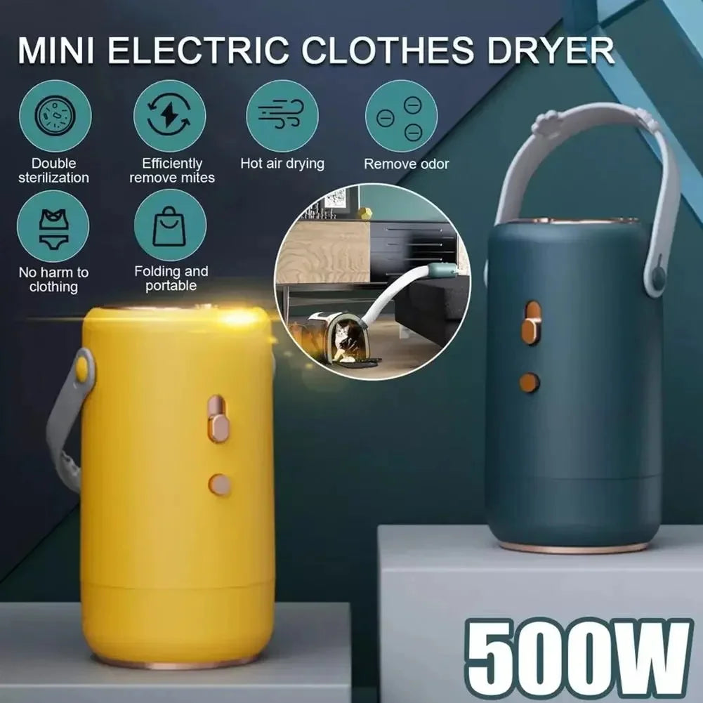 Portable Mini Clothes Dryer With Clothes Bag Dryer Multifunctional Travel Small Dryer For Underwear Panties Swimsuit Socks Shoes