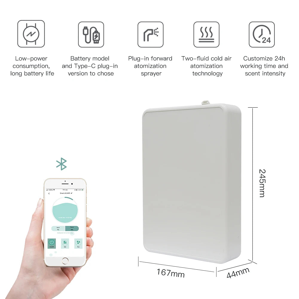 Smart Essential Oil Aromatherapy Machine 500ML Bluetooth WIFI APP Control Fragrance Diffuser Hotel Commercial Bathroom Office