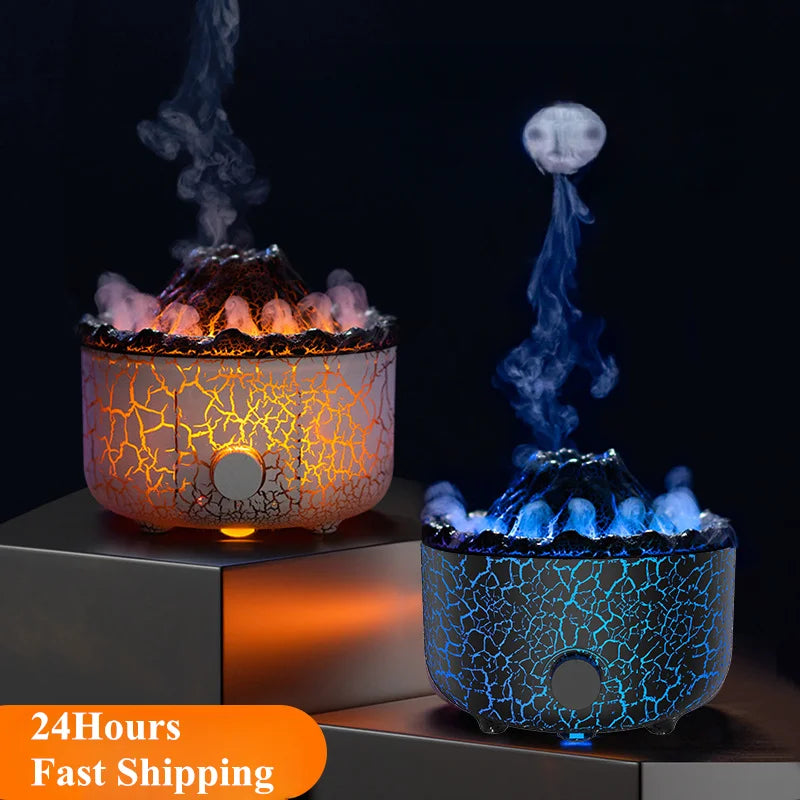 Lava Volcano Air Humidifiers 560ML Essential Oil Diffuser with Night Light Essential Oil Diffuser Aroma Diffuser Bedroom Office