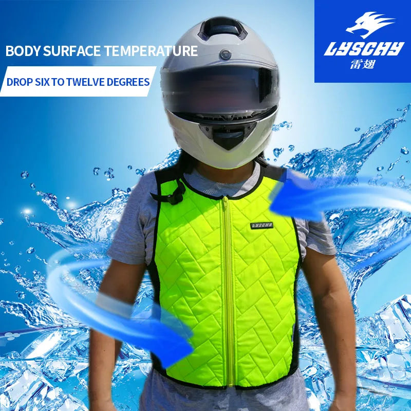 LYSCHY Motorcycle Summer Cooling Vest Water Cooling Vest Breathable Physical Cooling Vest Fast Cooling Top Vests