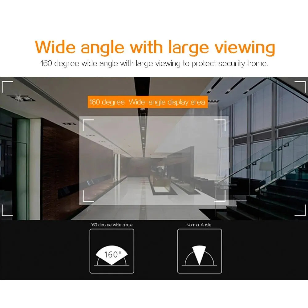 2.4 Inch Doorbell Peephole Viewer Digital Door Camera 120° LCD HD Pixels Cat Eye Door Bell Outdoor Smart Home Security Monitor
