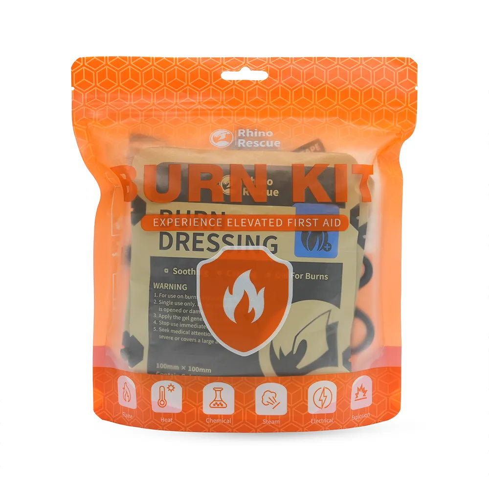 RHINO RESCUE Burn Care Kit: Burn Dressings, Burn Gel Packets,Cooling Cream, Burn First Aid Kit