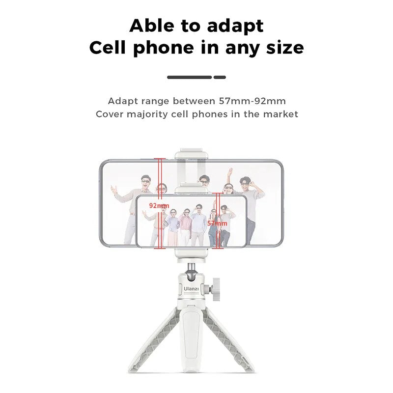 Ulanzi MT-08 Mini Smartphone DSLR Tripod for Sony ZV1 Canon M50 Cold Shoe Tripod Mount for LED Light Microphone Vlog Tripod Kit