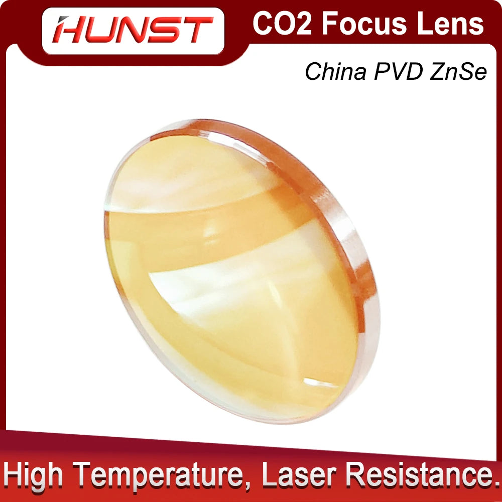 HUNST China Co2 PVD ZnSe Focus Lens Dia 12mm 18mm 19.05mm 20mm FL 38.1 50.8 63.5 76.2 101.6mm For Laser Engraving Cutting Machin