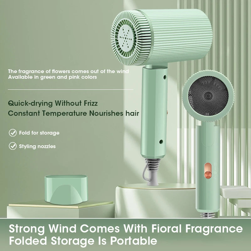 Fold Hair Dryer Hairdryer Blow Dryer Constant Temperature Hair Care Portable Jasmine Fragrance Hair Dryer for Travel Household