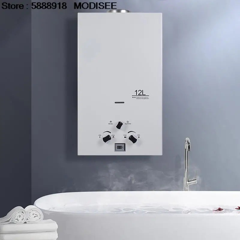12L LPG Tankless Propane Gas Water Heater 24KW Portable Instant Hot Water Heater Boiler For Outdoor Camping With Shower Head Kit