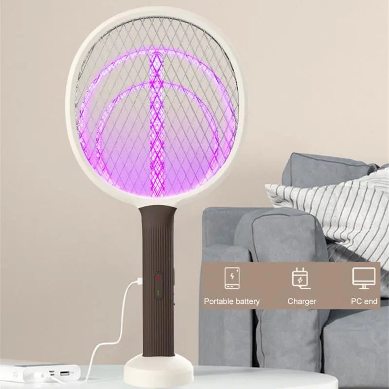Electric Mosquito Swatter USB Charging UV Mosquito Control Electronic Killer Lamp 3000V Electric Insect Racket Insect Repellent