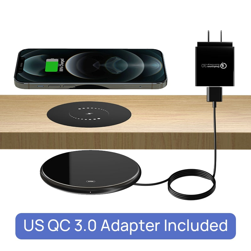 KPON Invisible Wireless Charger Hidden Long Distance Wireless Phone Charger Under Desk QI 10W Furniture Wireless Charging Pad