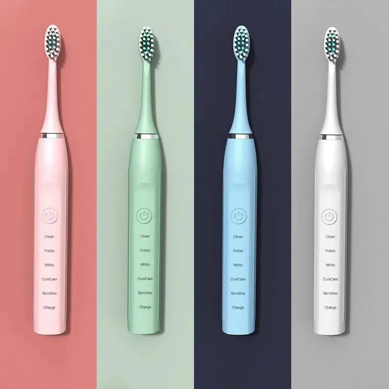 Sonic Electric Toothbrush for Adults Timer Teeth Ultrasonic Automatic Vibrator Whitening IPX7 Waterproof 3 Brush Head USB Type