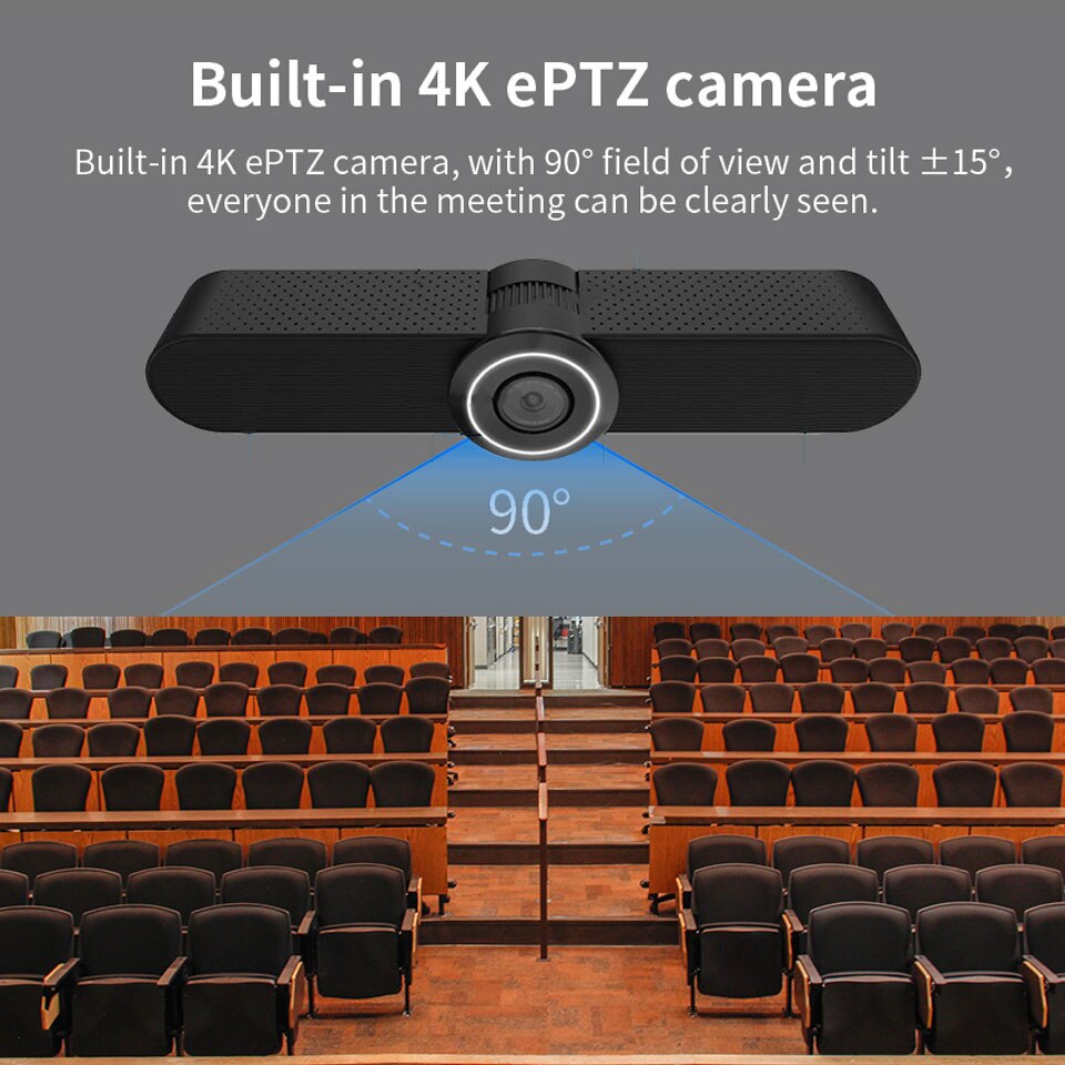 Audio video conferencing system wireless 4K ultra hd video bar voice tracking conference camera with microphone and speaker