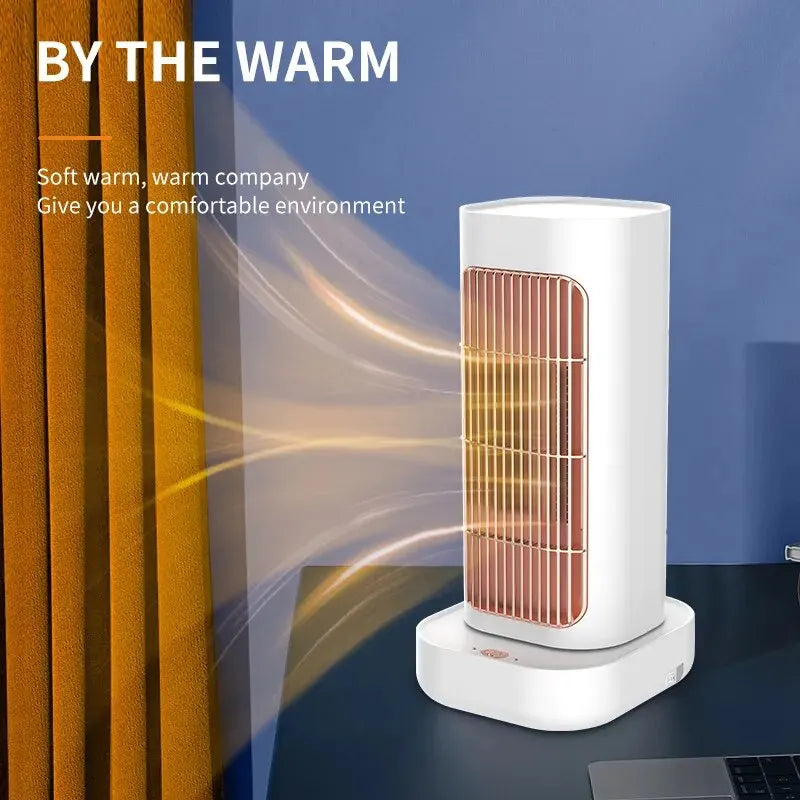 1300W Portable Electric Heater Fan PTC Tip-Over Protection Mini Air Heater Household Desktop Hot Air Blower,90° Head Shaking