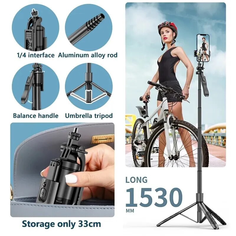 L16 Selfie Stick Tripod Foldable Monopod Wireless Balance Steady Shooting Live For Gopro Action Cameras Smartphone iPhone Xiaomi