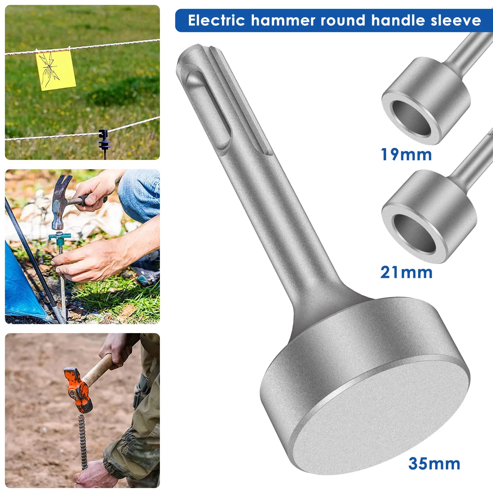 Ground Rod Driver 85mm Steel Drill Bit Driver Wide Compatibility Ground Rod Bits Socket for Rotary Hammer Drill Grounding Rods