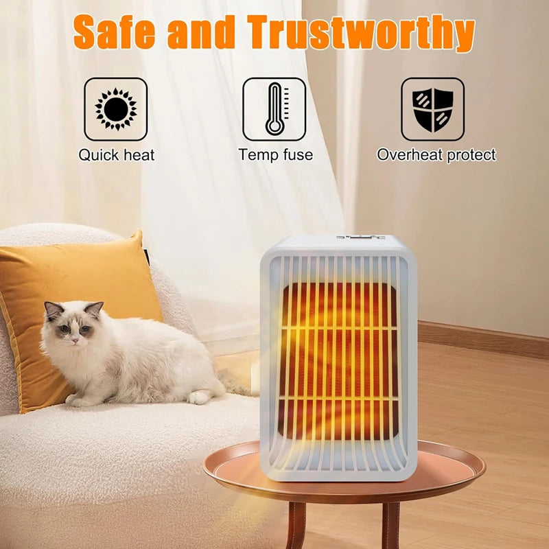 XIAOMI Small Space Heaters for Indoor Use 1000W Mini Portable Heater Fan Electric Space Heater for Room Heating and Fan Modes