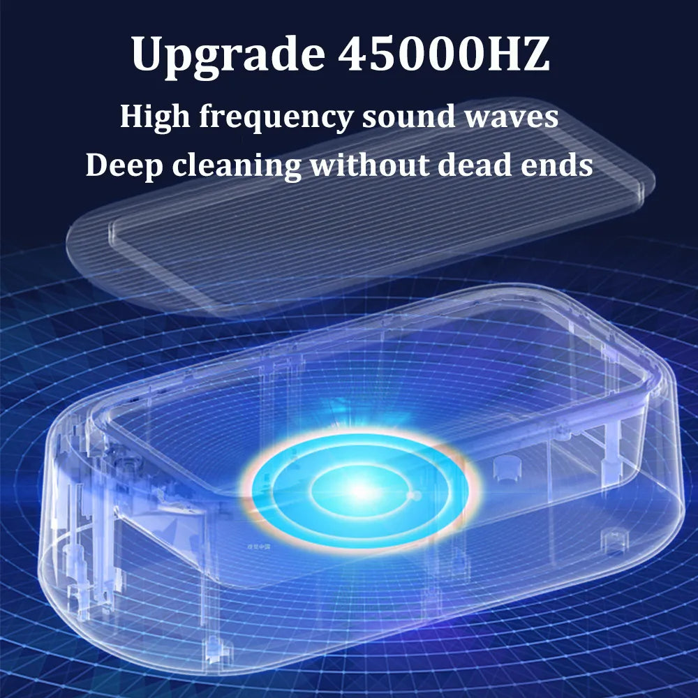 Ultrasonic Jewelry Cleaner 40W 640ML Portable Household Professional Ultrasonic Eyeglasses Cleaning Machine With Timer Function