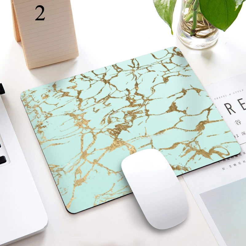 Marble Nordic Style Small Mouse Pad Computer Laptop Mousepad Rectangle Non-slip Rubber Base Deskpad Table Mat Desk Accessories