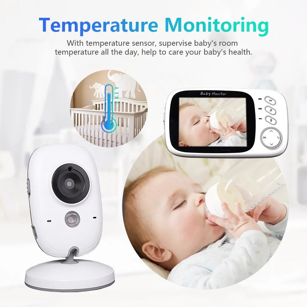 VB603 Electronic Baby Monitor With 3.2in LCD Display Video Intercom Surveillance Camera Security Protection For Newborn Baby