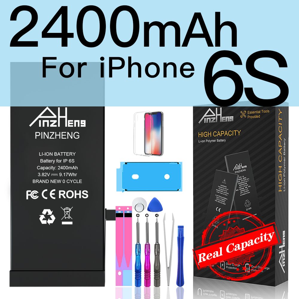 PINZHENG Original High Capacity Battery For iPhone 5S SE 5 6 6S 7 8 Plus Phone Replacement Batteries Warranty One Year Bateria