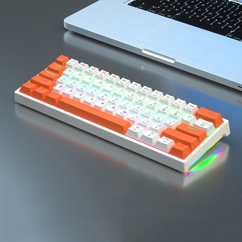 RGB Mechanical Keyboard 61/68 Key Portable Green/red/tea Switch Hot Swappable Wired Computer Laptop Office Game Esports