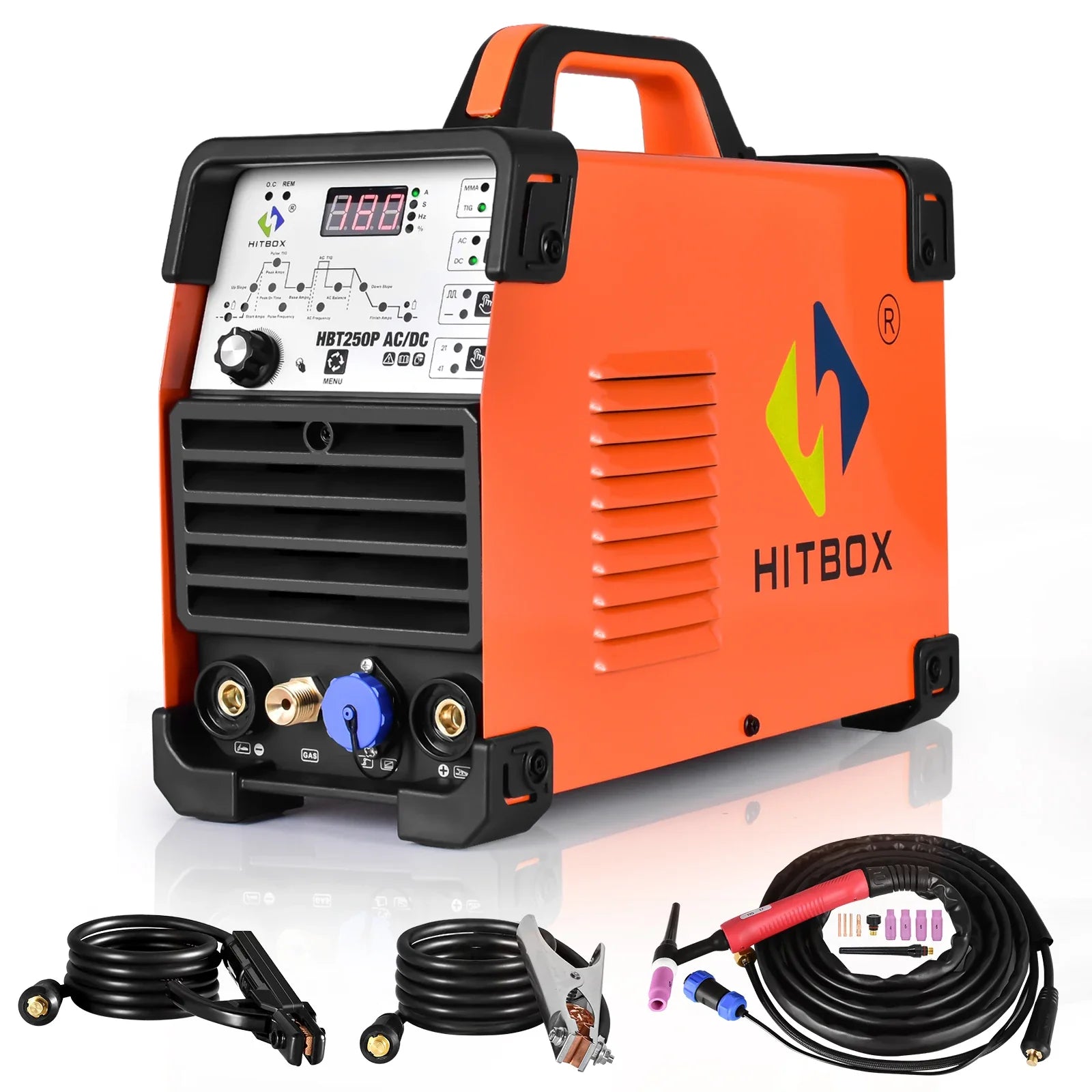 HITBOX 4-in-1 AC/DC Tig Welding machine AC pulse argon Aluminium Welder Digital Control Gas Stainless Pulse Welder 2T 4T HBT250P