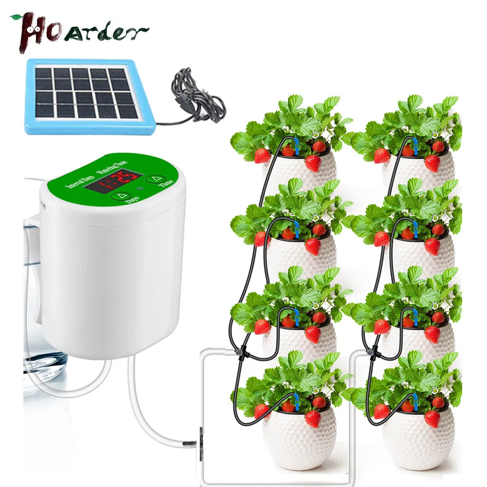 Pump Intelligent Drip Irrigation Water Pump Timer System Garden Automatic Watering Device Solar Energy ChargingPotted Plant