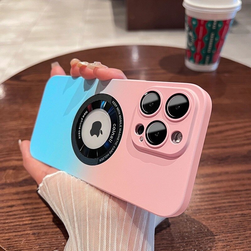 Suitable For Iphone14pro Two-Color Magnetic Mobile Phone Case 13promax Lens Film For Apple 12/11 Matte Pc Protective Case