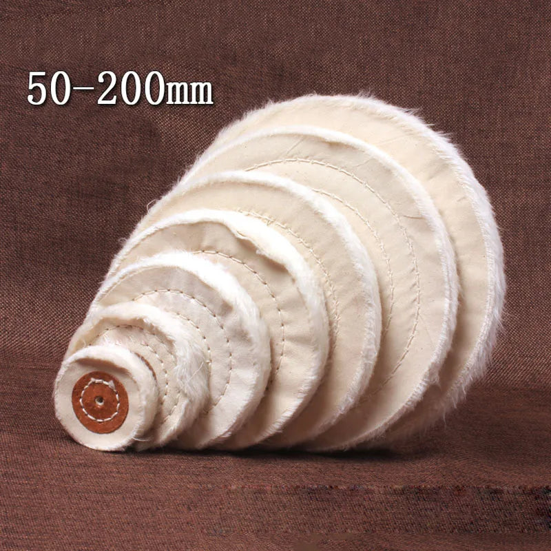 50-200mm White Cotton Lint Cloth Buffing Wheel Gold Silver Jewelry Mirror Polishing Wheel Grinder Tool Polishing Disc Polisher