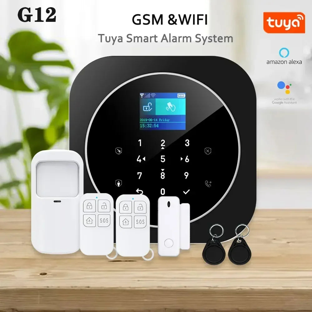 Tuya Anti theft package Smart WIFI GSM Security Alarm System Works With Alexa Home Burglar Motion Detector Smoke Door Window