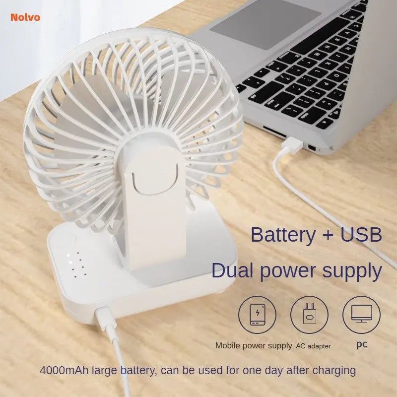 Portable Mini Fan Auto Rotation Desk Fan 4 Speed Wind Mute Adjustable Air Coolers Rechargeable For Office Home Desktop Office