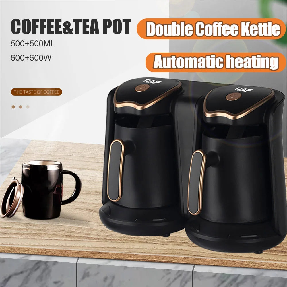 Turkish Coffee Pot Home Heating Coffee Cup Twin Kettle Electric Espresso Pots Portable Teapot Coffee Machine Coffeeware Office