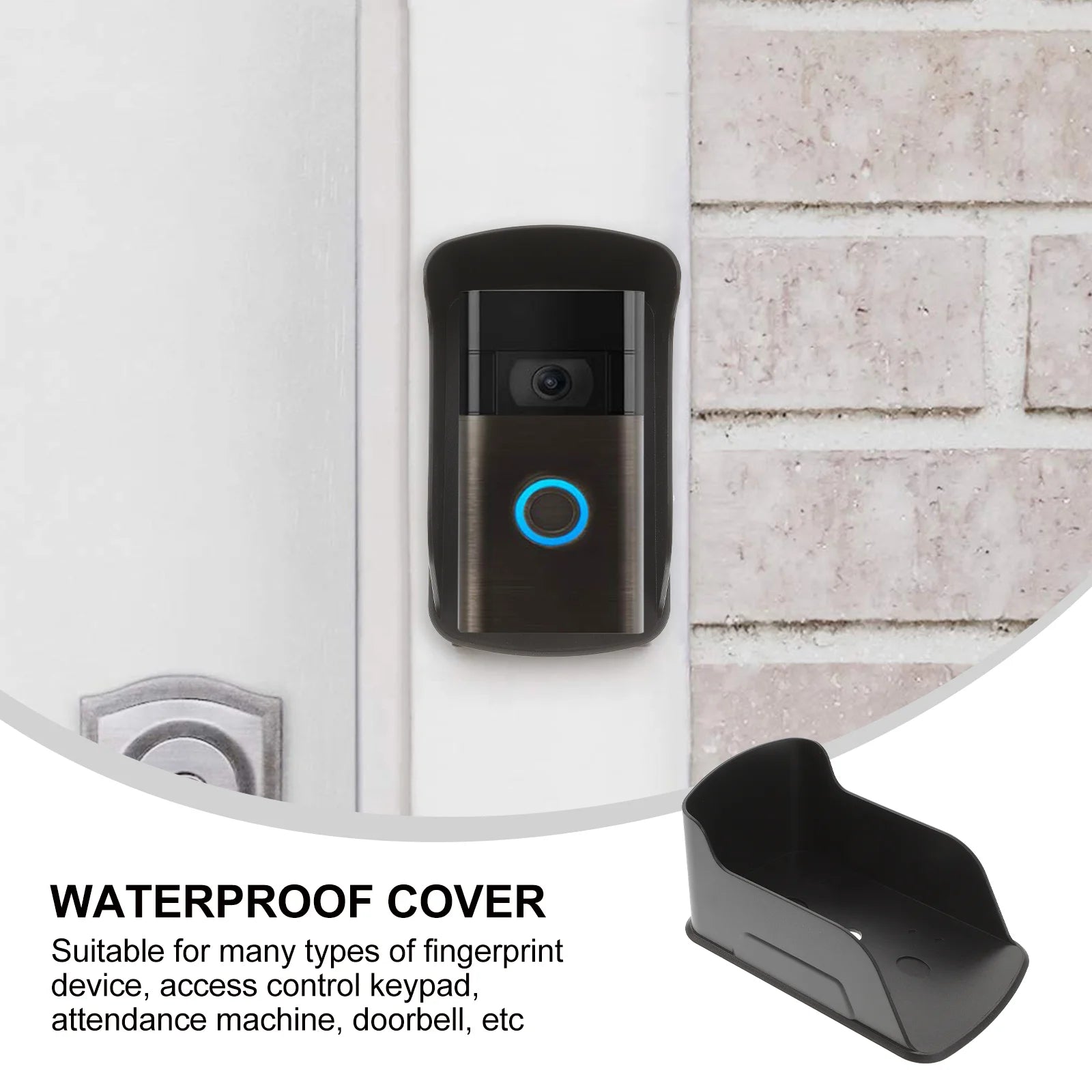 Wired Video Doorbell Waterproof Cover Keyboard 17X10.5CM Outdoor Splash-proof Plastic Black