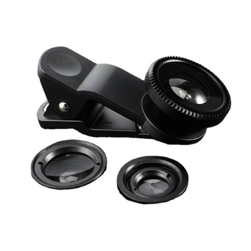 3in1 Fisheye Wide Angle Micro Camera Lens for IPhone Xiaomi Redmi 3IN1 Zoom Fish Eye Len on Smartphone Lenses with Phone Clip