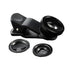 3in1 Fisheye Wide Angle Micro Camera Lens for IPhone Xiaomi Redmi 3IN1 Zoom Fish Eye Len on Smartphone Lenses with Phone Clip