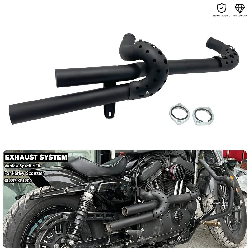 Motorcycle 2in Exhaust Full System Muffler Dual Silencer For Harley 883 Sportster XL 1200 XL883 XL1200 72 Forty-eight 2004-2021