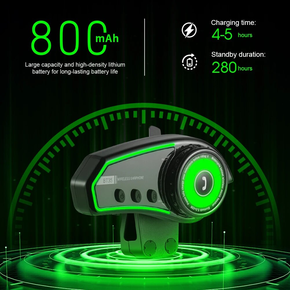 Motorcycle Helmet Headset Handsfree Bluetooth-compatible 5.0 Helmet Earphone with Ambient Light Helmet Headphone Voice Assistant