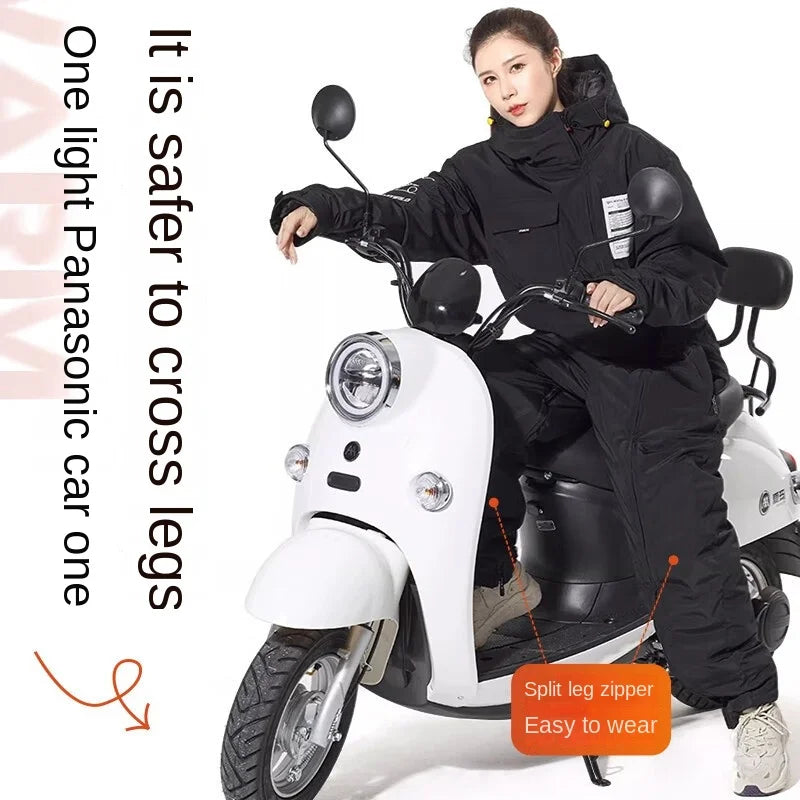 Electric Motorcycle Windproof Waterproof Warm Snowmobile Jackets Winter Fishing Ski Suits Motorcycle Riding Cold-proof Clothing