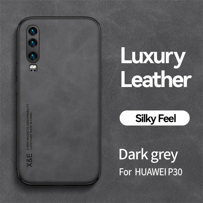 Magnetic Sheepskin Leather Phone Case Huawei P30 Lite P20 P40 P50 Pro Funda Cover For Huawei P30 P40 Lite 5G P50 Pro Back Case