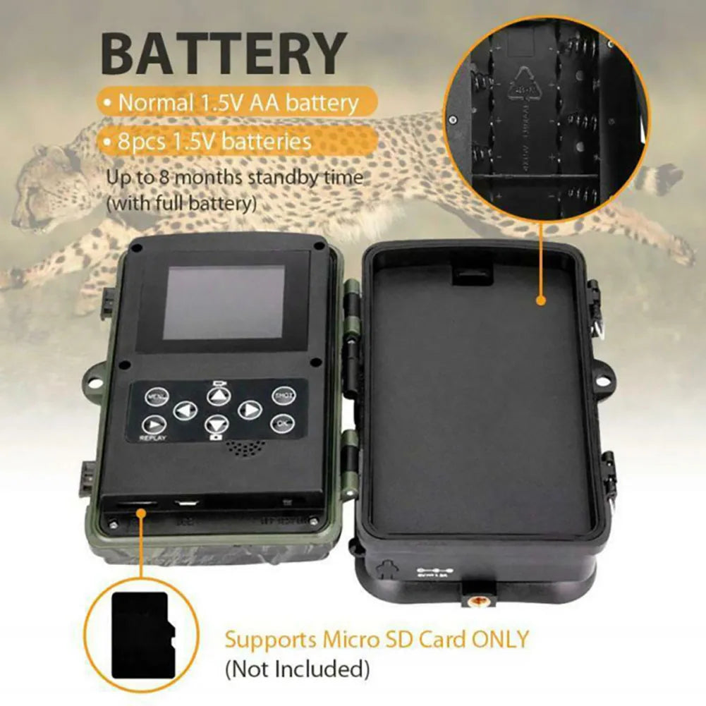 Trail Camera,120°Wide Angle Mini Hunting Game Camera with 0.3 Trigger Time and Night Vision Motion Activated