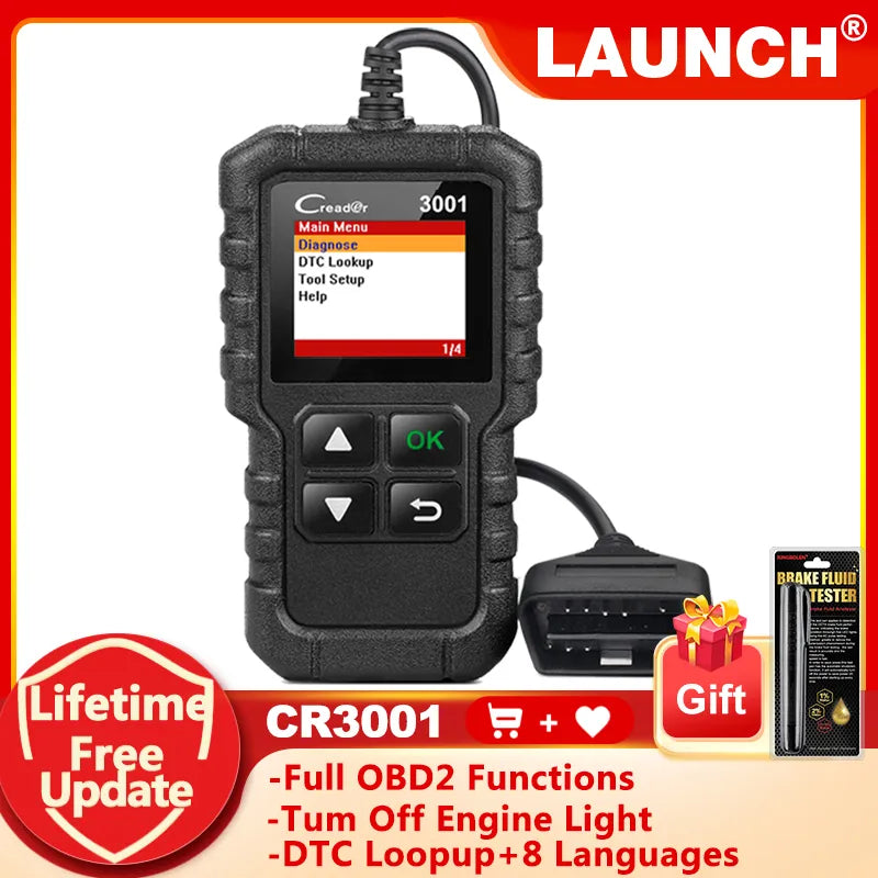 LAUNCH X431 CR3001 Full OBD2 Car Reader Scanner Automotivo Multilingual Car Diagnostic Tool Check Engine Free Update PK KW850