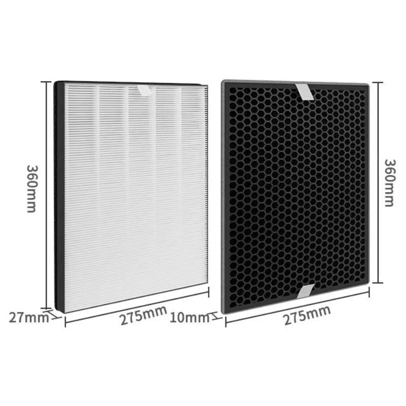 Air Purifier Filter For Philips AC1215 AC1214 AC1210 AC1213 H13 HEPA Filter 360*275*27mm + Activated Carbon Filter 360*275*10mm