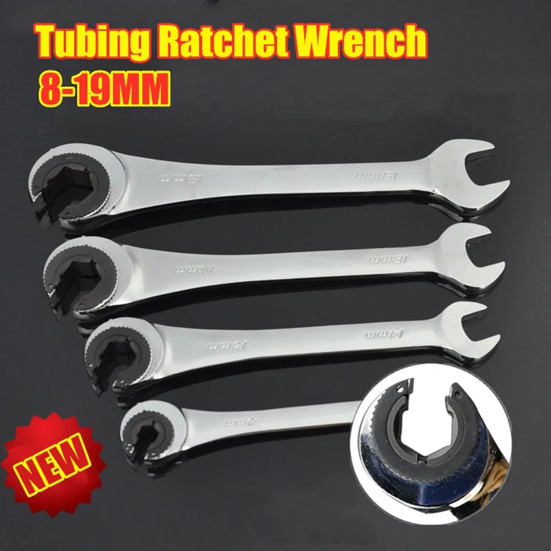 RatchetFix Tubing Ratchet Wrench With Flexible Head 8MM-19MM Car Hand Maintain Repair Tool With Flexible Head High Quality