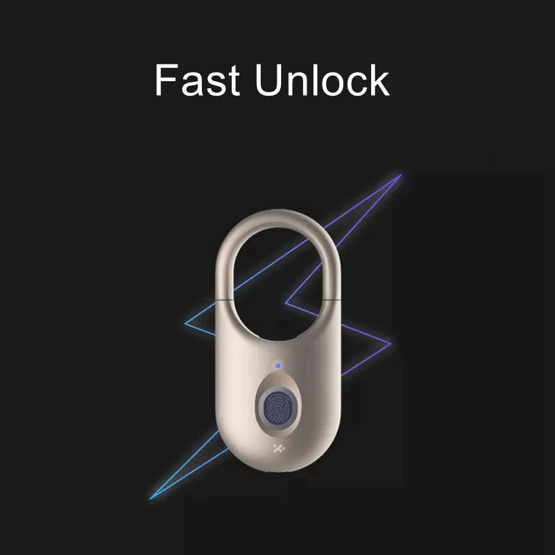 Fingerprint Padlock Mini Smart Biometric Security Alarm Home Anti-theft Dormitory GYM Luggage Case Digital Electronic Door Lock