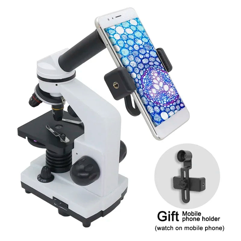 1600X Student Biological Microscope 2MP USB Electronic Eyepiece Digital Microscope 50 Slides with LED Lamp  Monocular Microscpe