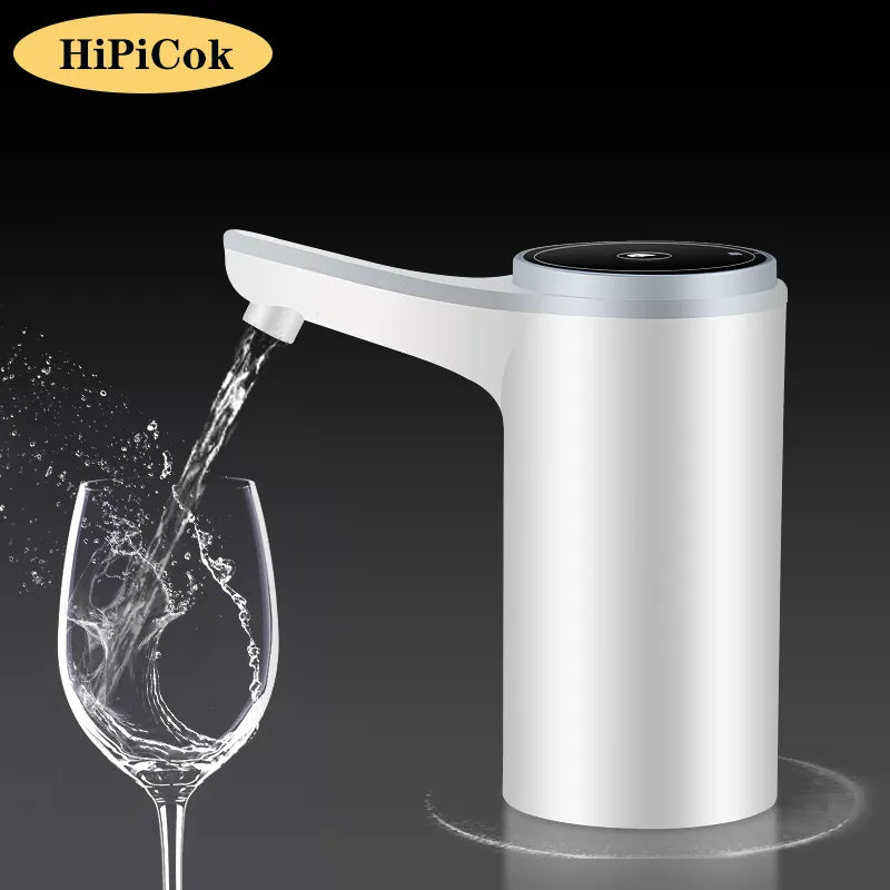 HiPiCok Water Dispenser Water Bottle Pump 19 Liters USB Rechargeable Mini Electric Drinking Water Pump Bottle Drink Dispenser