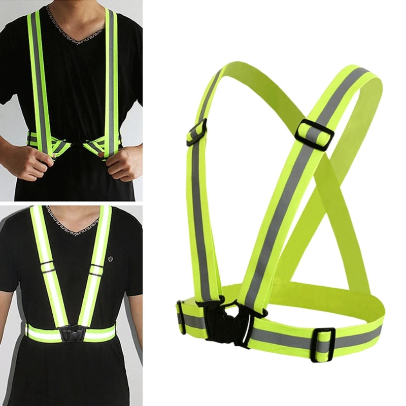 Breathable Night Work Security Visibility Reflective Belt Vest for Cycling GTWS