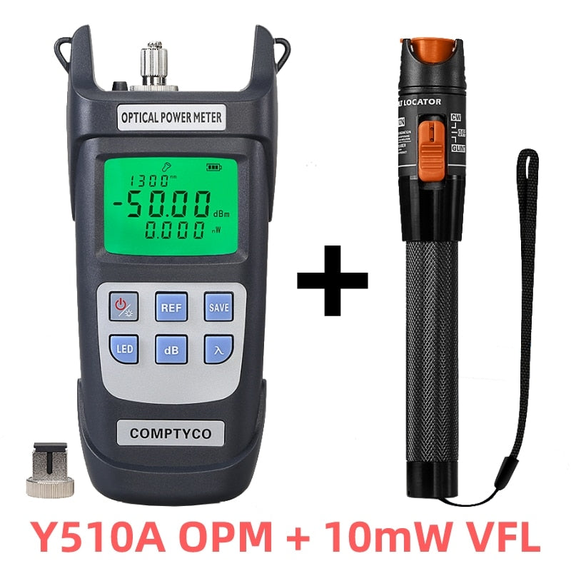 AUA-Y510A Optical Power Meter(OPM -50 ~+26dBm)&Visual Fault Locator(50/1/10/20/30mw VFL) FTTH Fiber Tester Tool Kit (Optional)