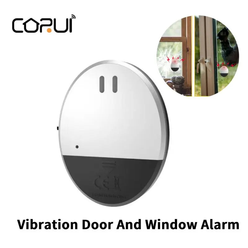 CORUI Vibration Detector Door Window Vibration Alarm Sensor Home Hotel High Decibel Vibration Induction Anti-theft Alarm