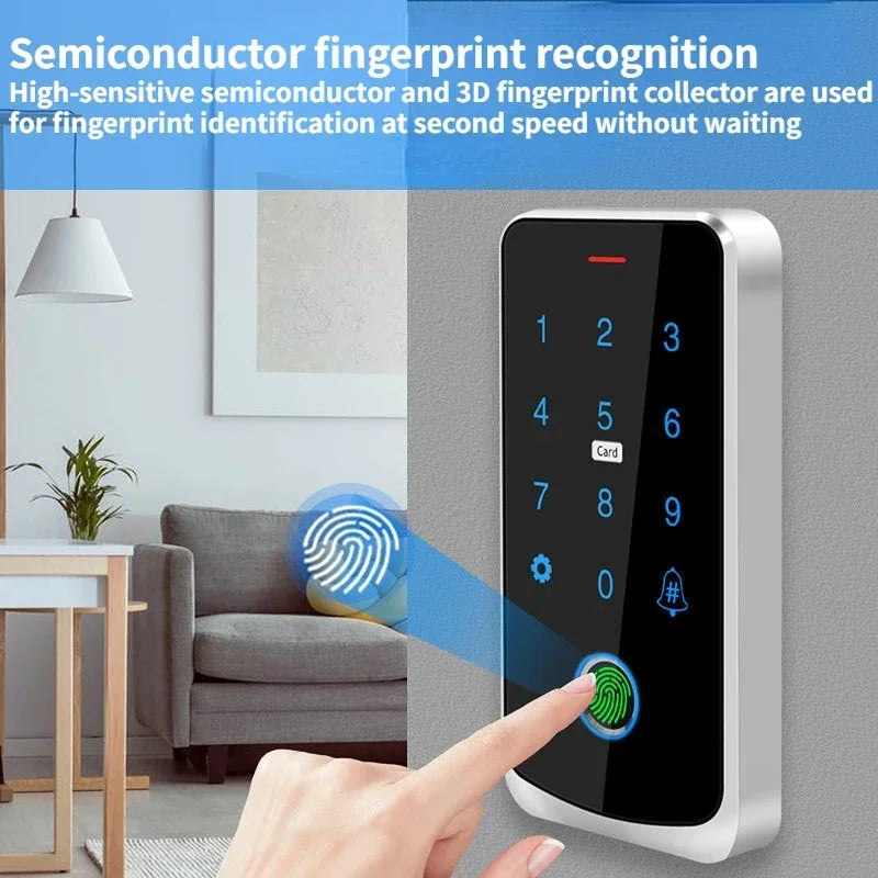 Tuya Smart Door Access Control Controller IP65 Waterproof Fingerprint IC Card NFC APP Passsword Unlock Access Control Machine
