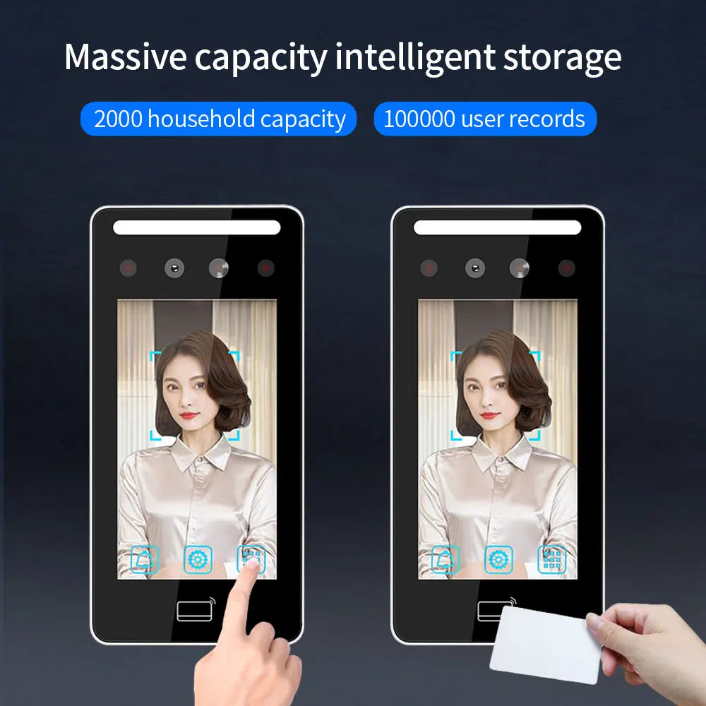 Tuya App IP65 Outdoor Wifi Connection Face Recognition Access Control Terminal 5inch Ssreen Dynamic Living Detection 2000 Users