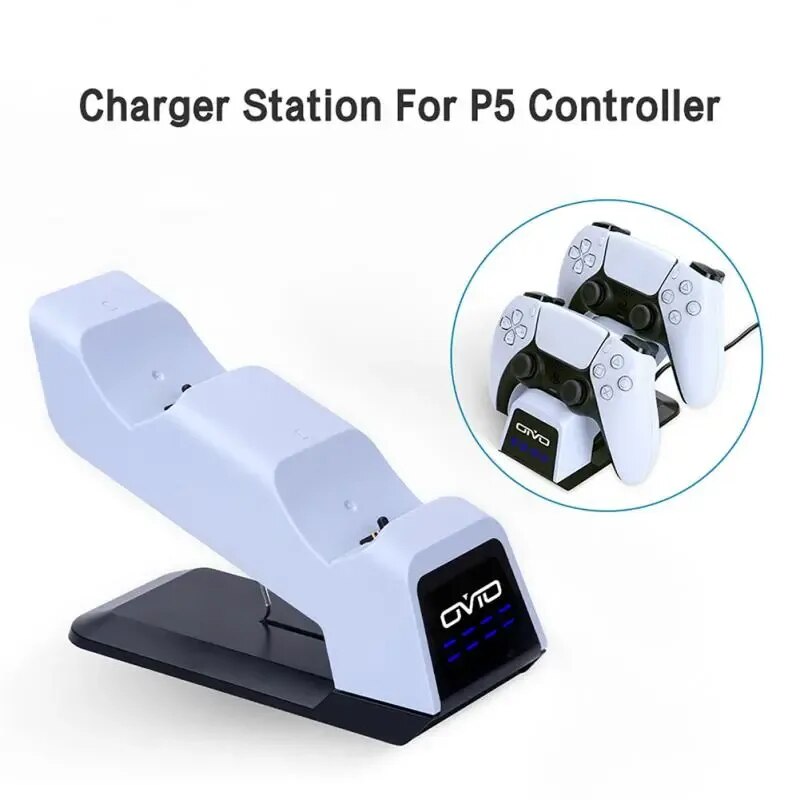 NEW2023 Stand For PlayStation5 Wireless Controller Dual Charging Cradle Dock Station For PS5 Joystick Gamepads Chargers